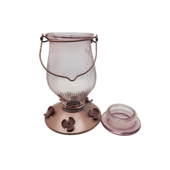 Perky-Pet Glass Hummingbird Feeder With Copper Base & Flower Ports - Picture 4 of 5